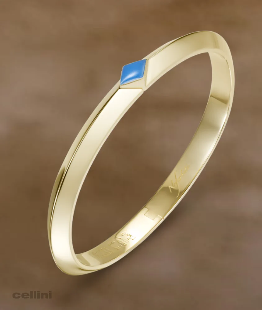 cellini Yellow Gold Awaken Single Turquoise Bangle