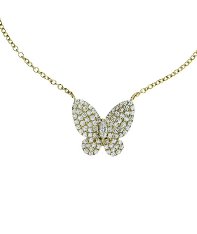 cellini Yellow Gold Butterfly Pendant