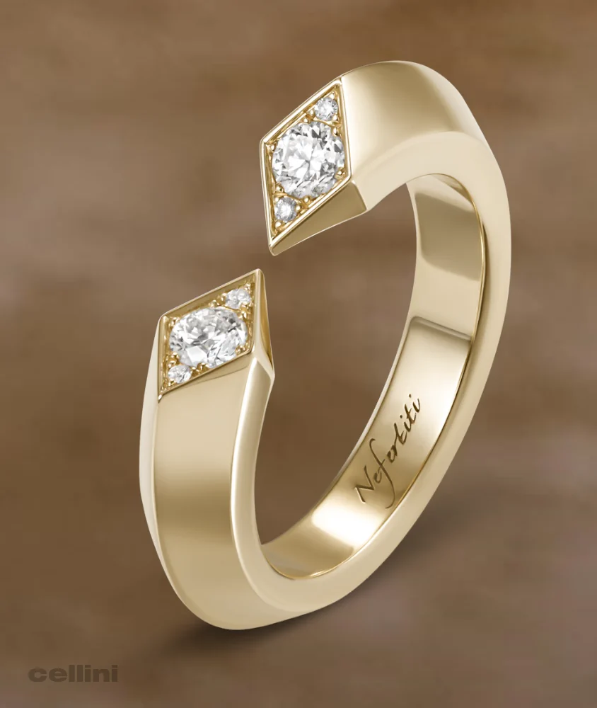 Cellini Yellow Gold Double Diamond Awaken Ring