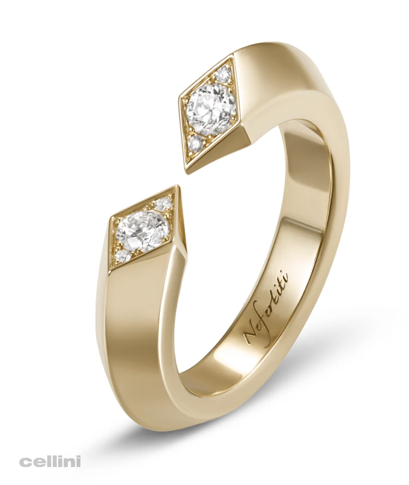 cellini Yellow Gold Double Diamond Awaken Ring