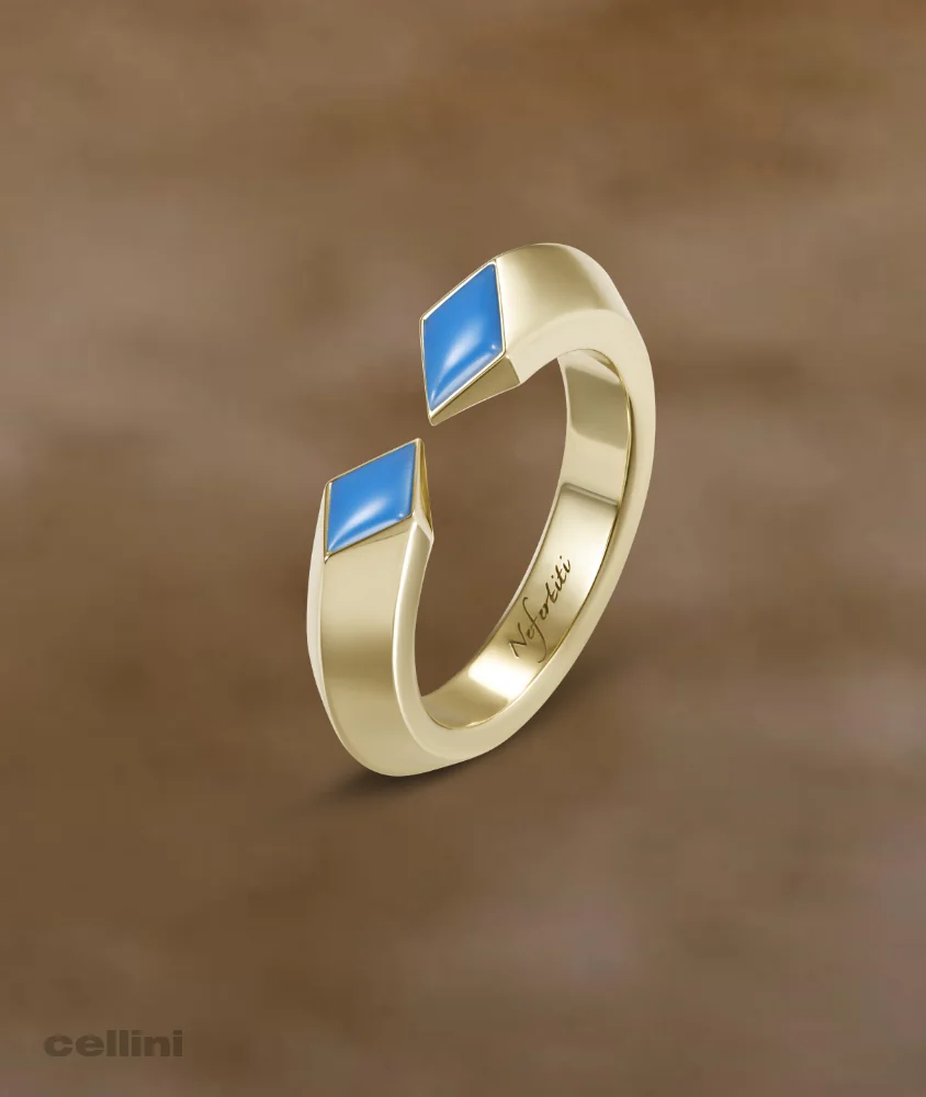Cellini Yellow Gold Double Turquoise Awaken Ring