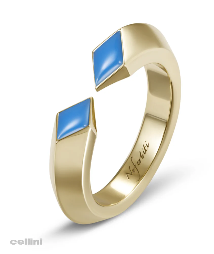 cellini Yellow Gold Double Turquoise Awaken Ring