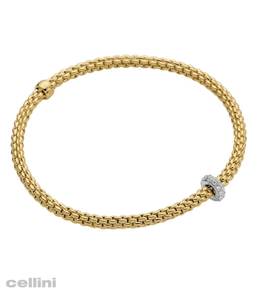 cellini Yellow Gold Flex’it Bracelet With Diamonds