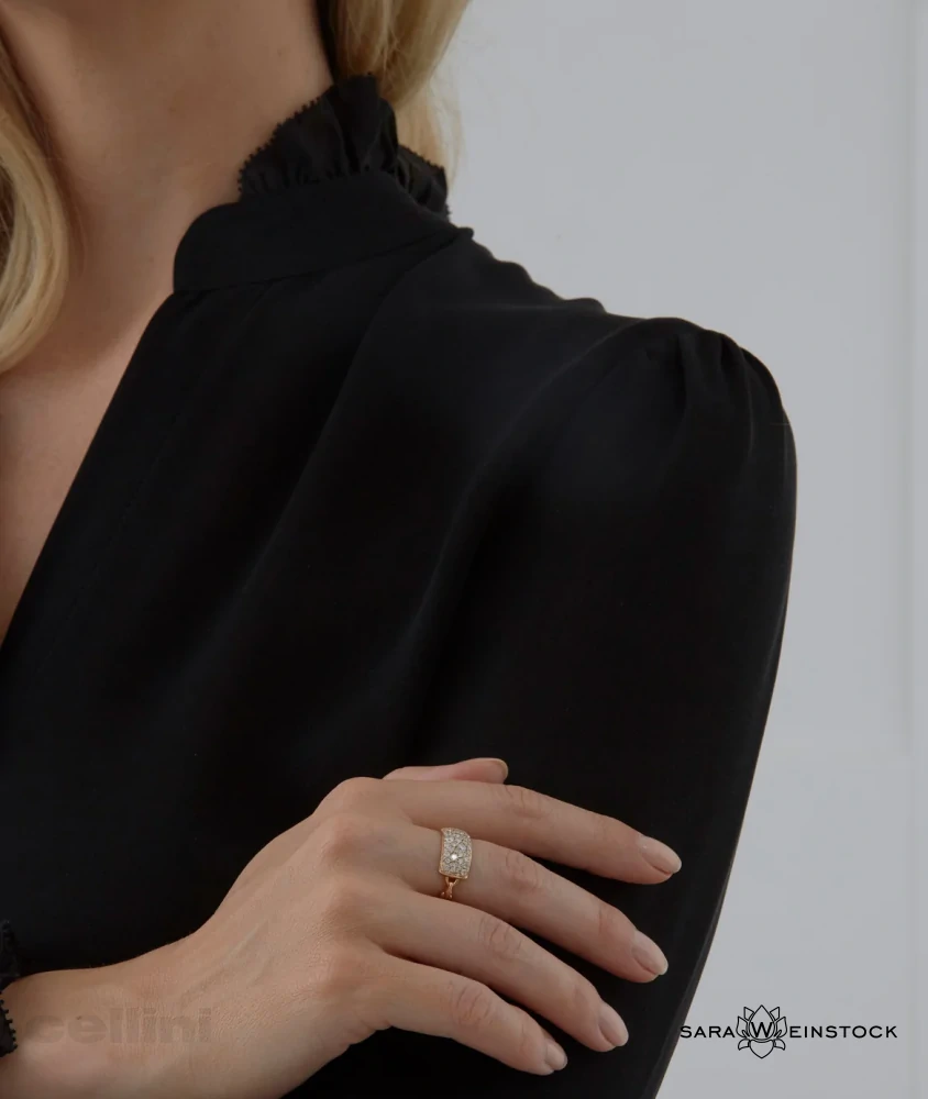 Cellini Yellow Gold Lucia Diamond Bar Ring