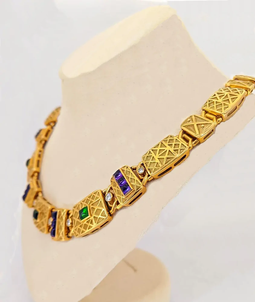 Cellini Charles Turi Yellow Gold Diamond & Semi Precious Necklace