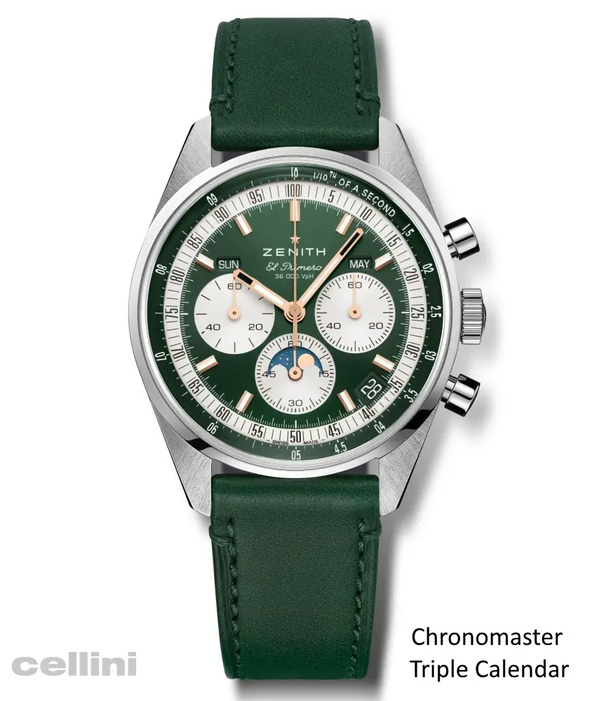 Cellini Chronomaster Original Triple Calendar – Olive Green-toned Sunray-patterned Dial