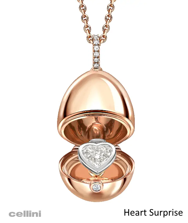 cellini Essence Rose Gold Diamond Heart Surprise Locket