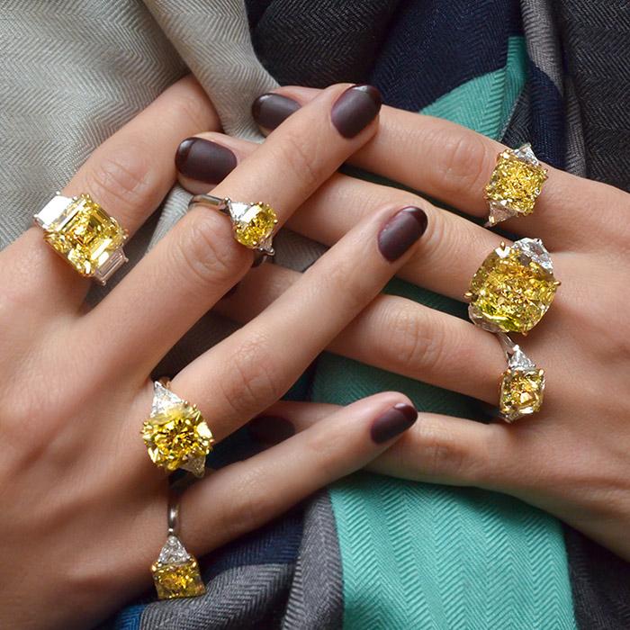 cellini Fancy Intense Yellow Radiant-Cut Diamond Ring