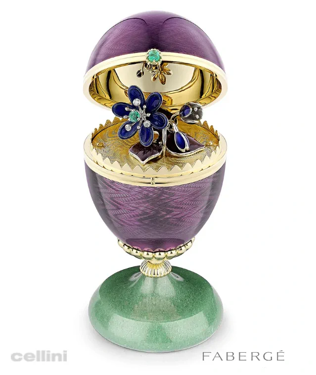 Cellini Heritage Limited Edition Guilloché Enamel Anemone Surprise Egg