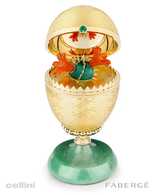 Cellini Heritage Limited Edition Guilloché Enamel Cactus Surprise Egg