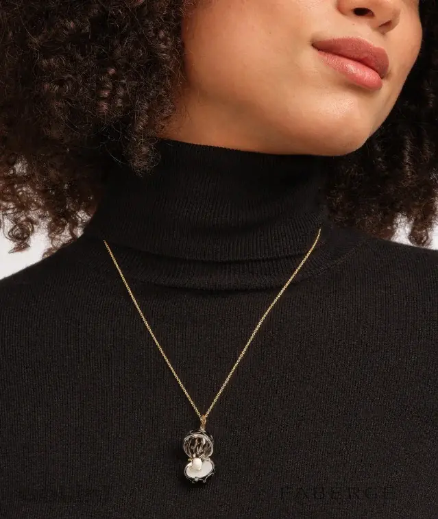 Cellini Heritage White Gold Diamond And Black Enamel Penguin Surprise Locket