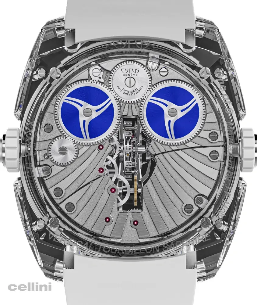 Cellini Klepcys Vertical Skeleton Tourbillon Sapphire Blue – 44mm Manual Sapphire