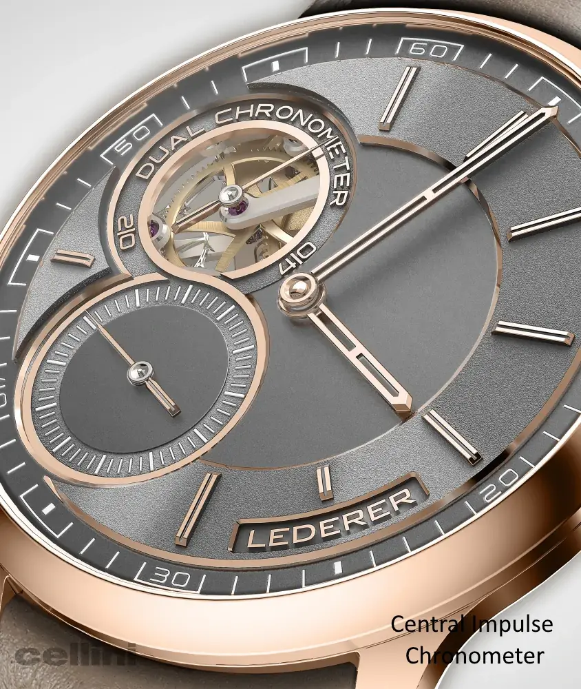 cellini Lederer Central Impulse Chronometer 39 mm Rose Gold
