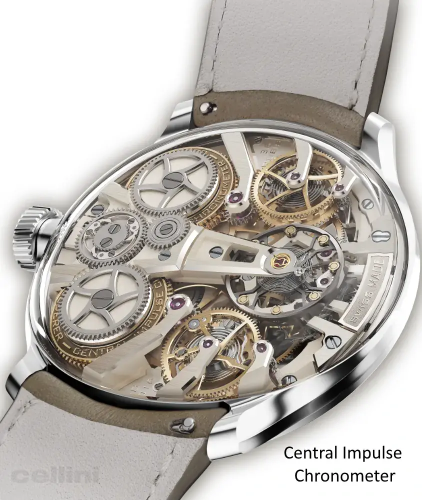 Cellini Lederer Central Impulse Chronometer 39 Mm White Gold