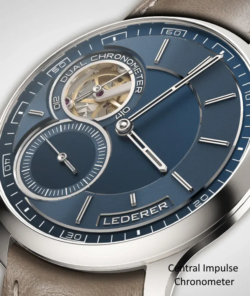 cellini Lederer Central Impulse Chronometer 39 mm White Gold