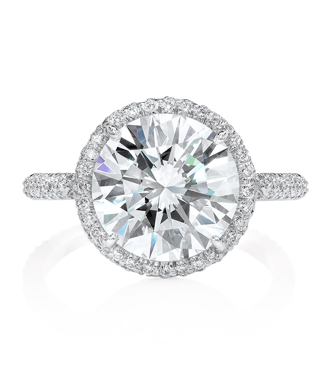 cellini Micro-Pavé Round Wire Diamond Engagement Setting