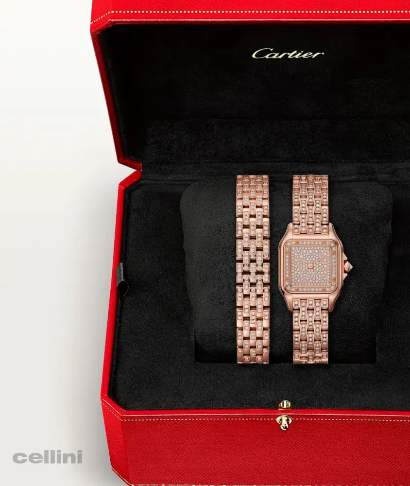 Cellini Panthère De Cartier – Small Double Loop Diamonds Rose Gold