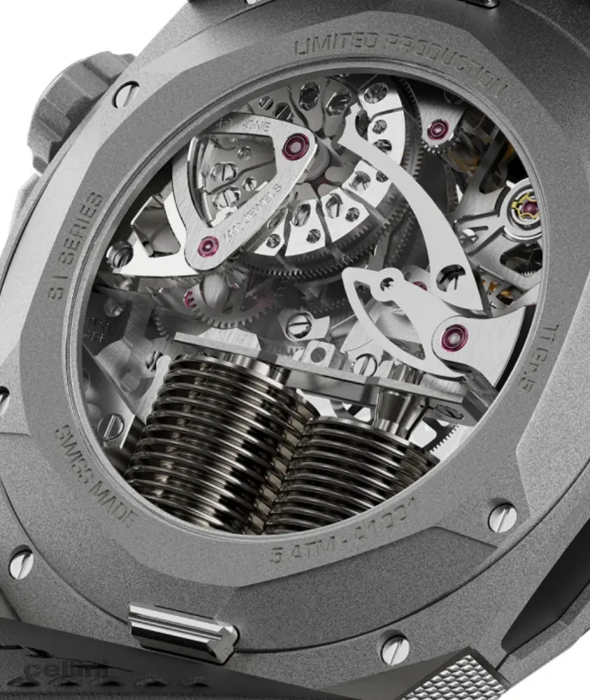Cellini S1 Beadblasted Titanium Red- 45mm Manual Titanium