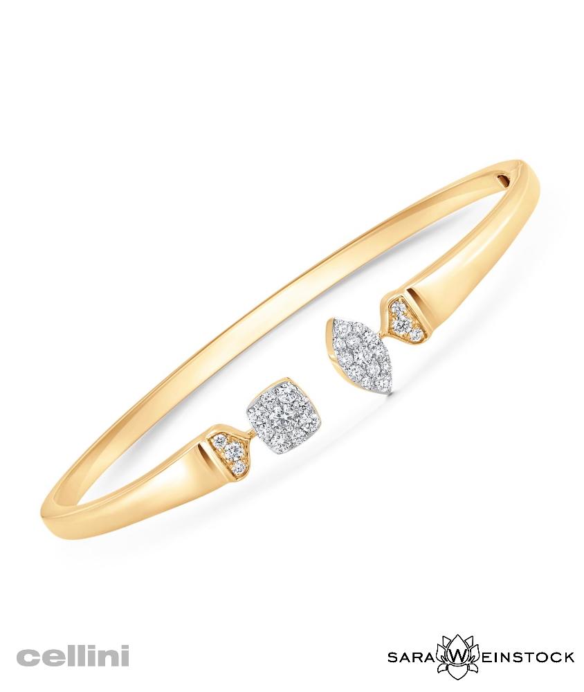 Cellini Unity Reverie Open Bangle With Pave Diamond