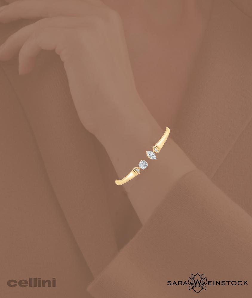 cellini Unity Reverie Open Bangle with Pave Diamond