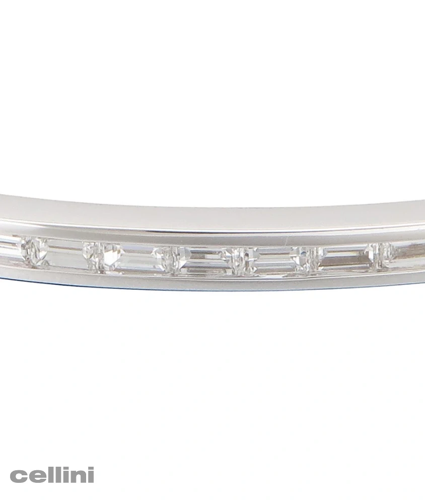 cellini White Gold Stackable Bangle With Baguette Diamonds