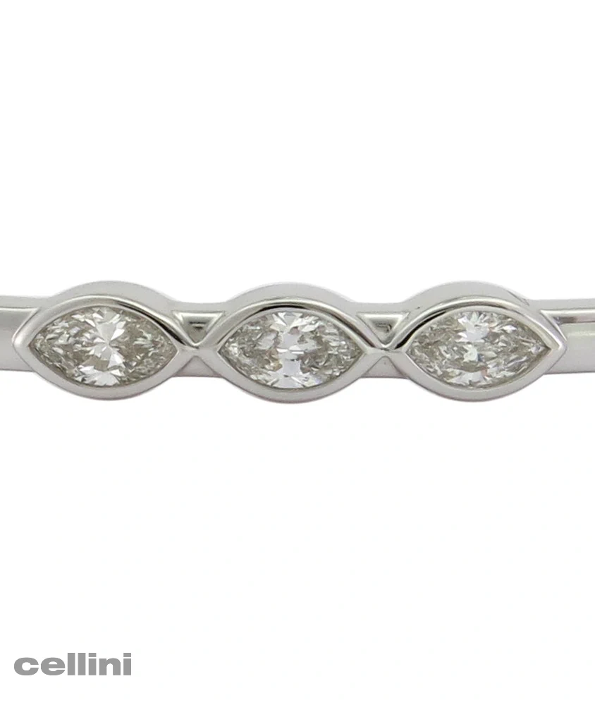 cellini White Gold Stackable Bangle With Bezel-Set Diamonds