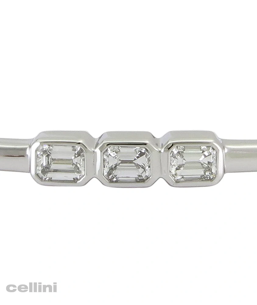 cellini White Gold Stackable Bangle With Bezel-Set Diamonds