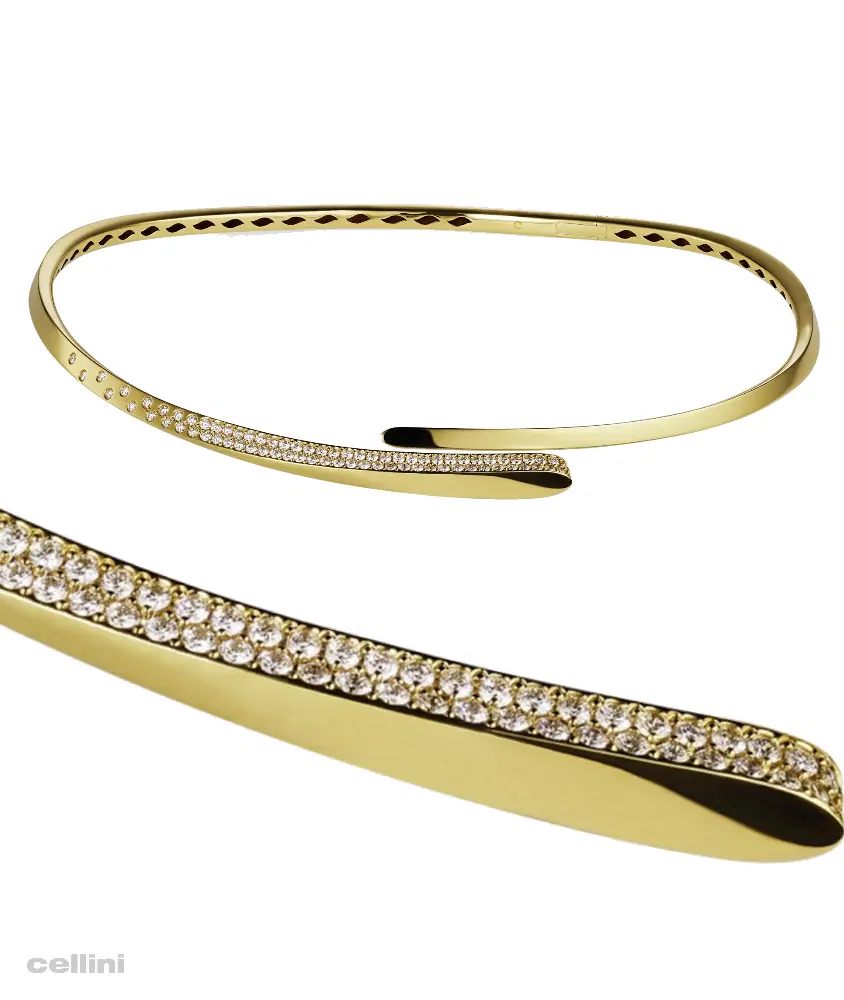 cellini Yellow Gold And Diamond Pave Diamond Chocker