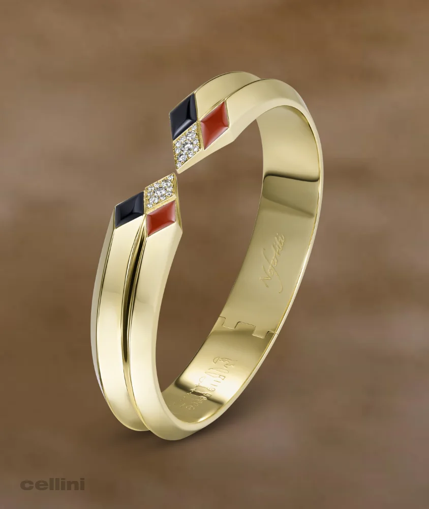 Cellini Yellow Gold Awaken Double Ribbed Cuff Bracelet