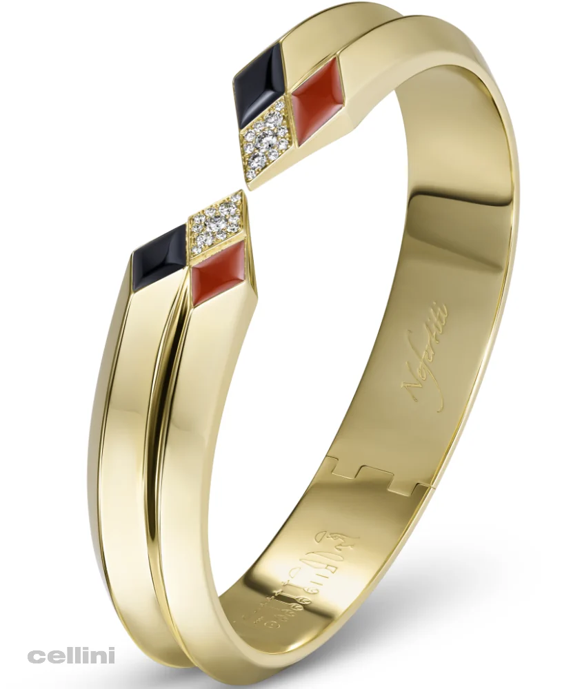 cellini Yellow Gold Awaken Double Ribbed Cuff Bracelet