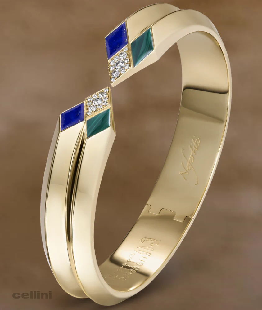 cellini Yellow Gold Awaken Double Ribbed Cuff Bracelet