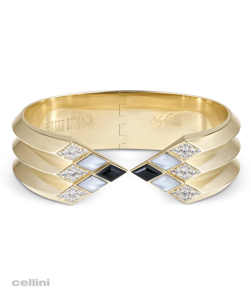 Cellini Yellow Gold Awaken Triple Ribbed Cuff Bracelet
