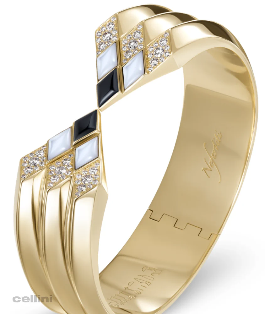 cellini Yellow Gold Awaken Triple Ribbed Cuff Bracelet