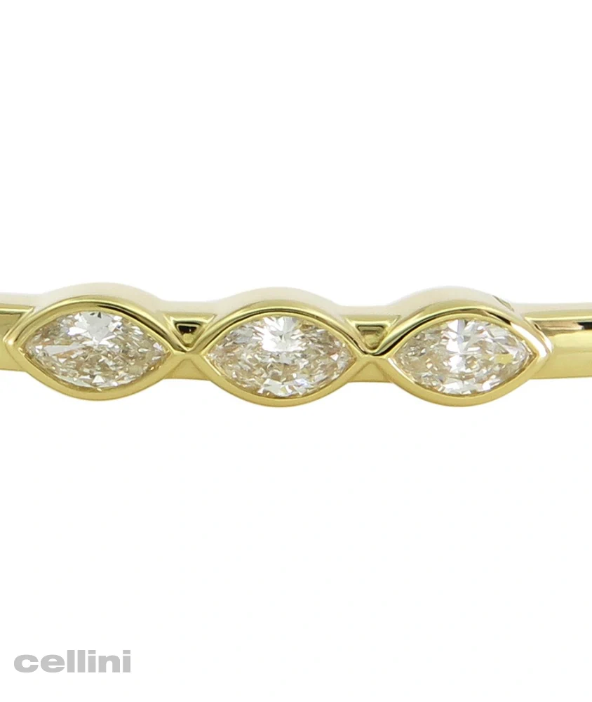 cellini Yellow Gold Stackable Bangle With Bezel-Set Diamonds