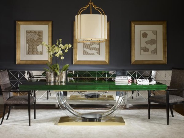 Century 559-303-A - Omni Large Rectangular Dining Table W/Acrylic Legs (Cluster Maple)