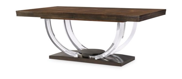 century 559-305-A - Omni Large Rectangular Dining Table W/Acrylic Legs (Figured Walnut)