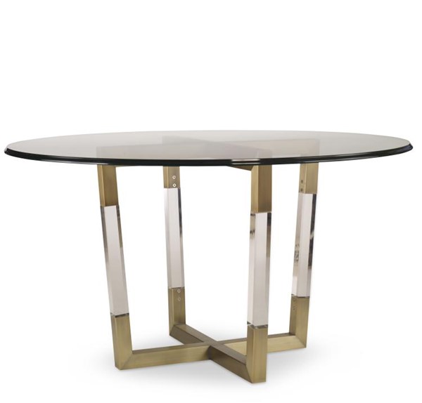 century 78D-803B-G - Details Metal/Acrylic Dining Table Base For Glass Top