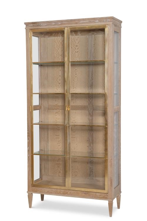 century 89A-421-V1 - Maison '47 Brass Front Curio - Blonde Cerused