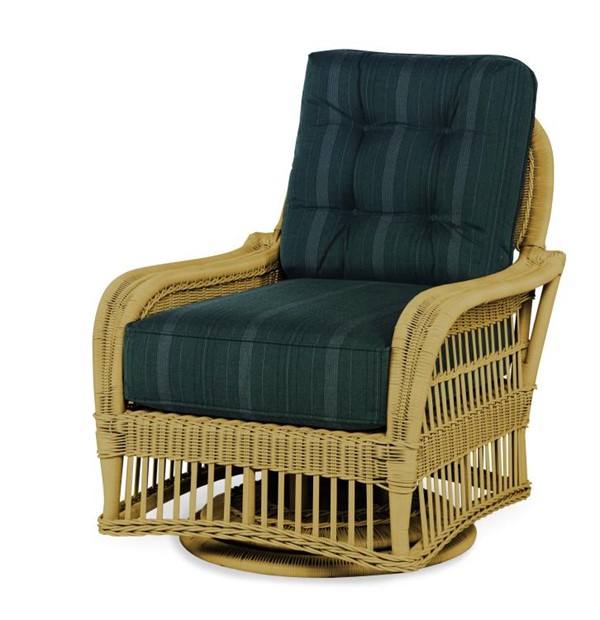 century AE-D40-13B-NT - Mainland Wicker Swivel Chair W/ Buttons Back