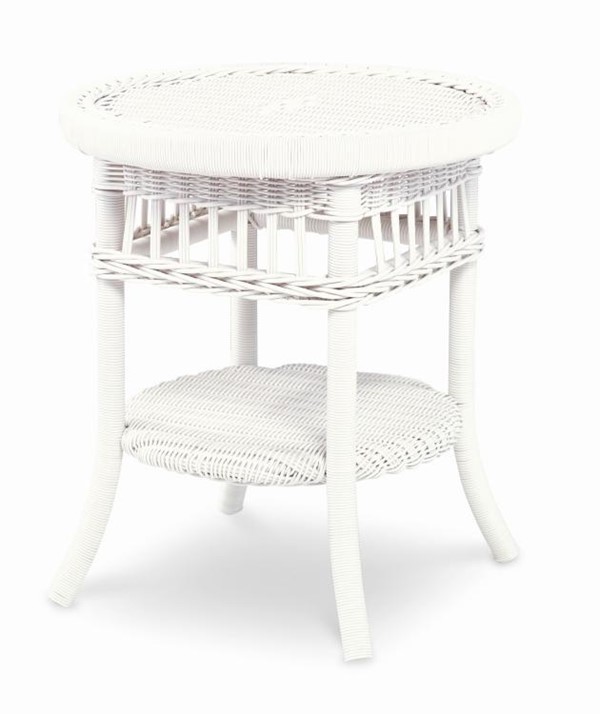 century AE-D40-83 - Mainland Wicker Side Table W/ Tempered Glass