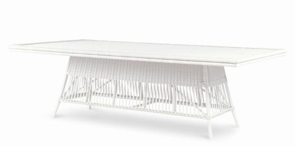 century AE-D40-91 - Mainland Wicker Rectangular Dining Table W/ Tempered Glass