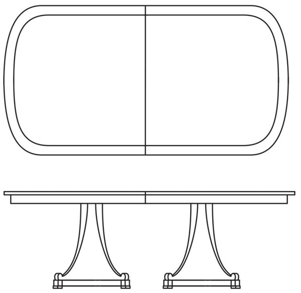 century AE9-316 - Dawning 88" Quad-Pedestal Dining Table
