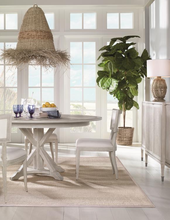 Century B2W-306 - Collin 64" Round Dining Table - White Rustic