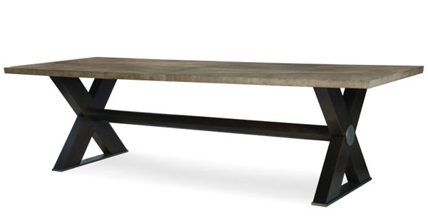century C5C-302 - Casa Bella 'X' Base Dining Table - Timber Grey/Charbrown