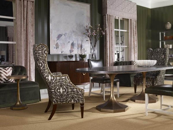 Century C79-301 - Blake Gold Pedestal 96" Dining Table