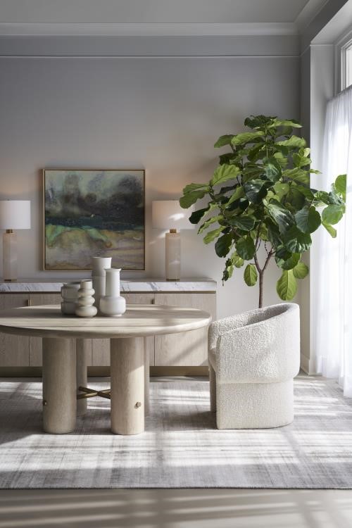 Century CA2-305 - Cadence Round 64” Dining Table - Sand Cerused