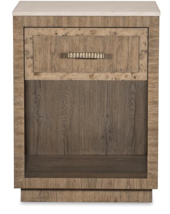 Century CBA-222M-V1 - Monterey Single Drawer Nightstand W/Travertine - Hawthorne Light