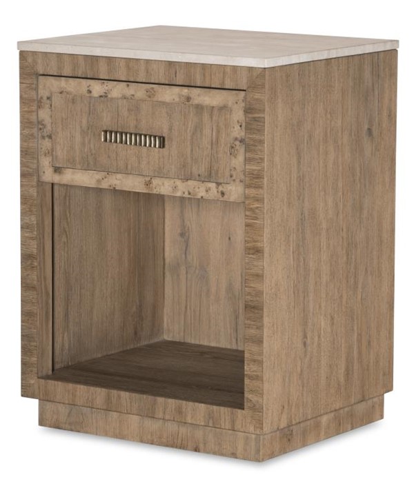 century CBA-222M-V1 - Monterey Single Drawer Nightstand W/Travertine - Hawthorne Light