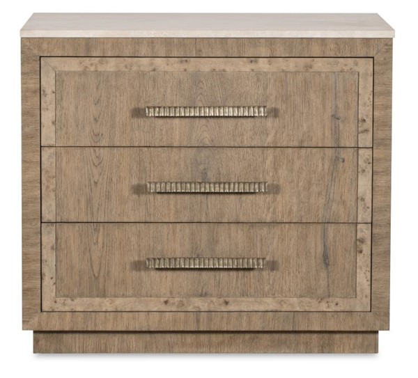 Century CBA-223M-V1 - Monterey Three Drawer Nightstand W/Travertine - Hawthorne Light