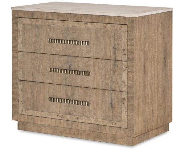 century CBA-223M-V1 - Monterey Three Drawer Nightstand W/Travertine - Hawthorne Light